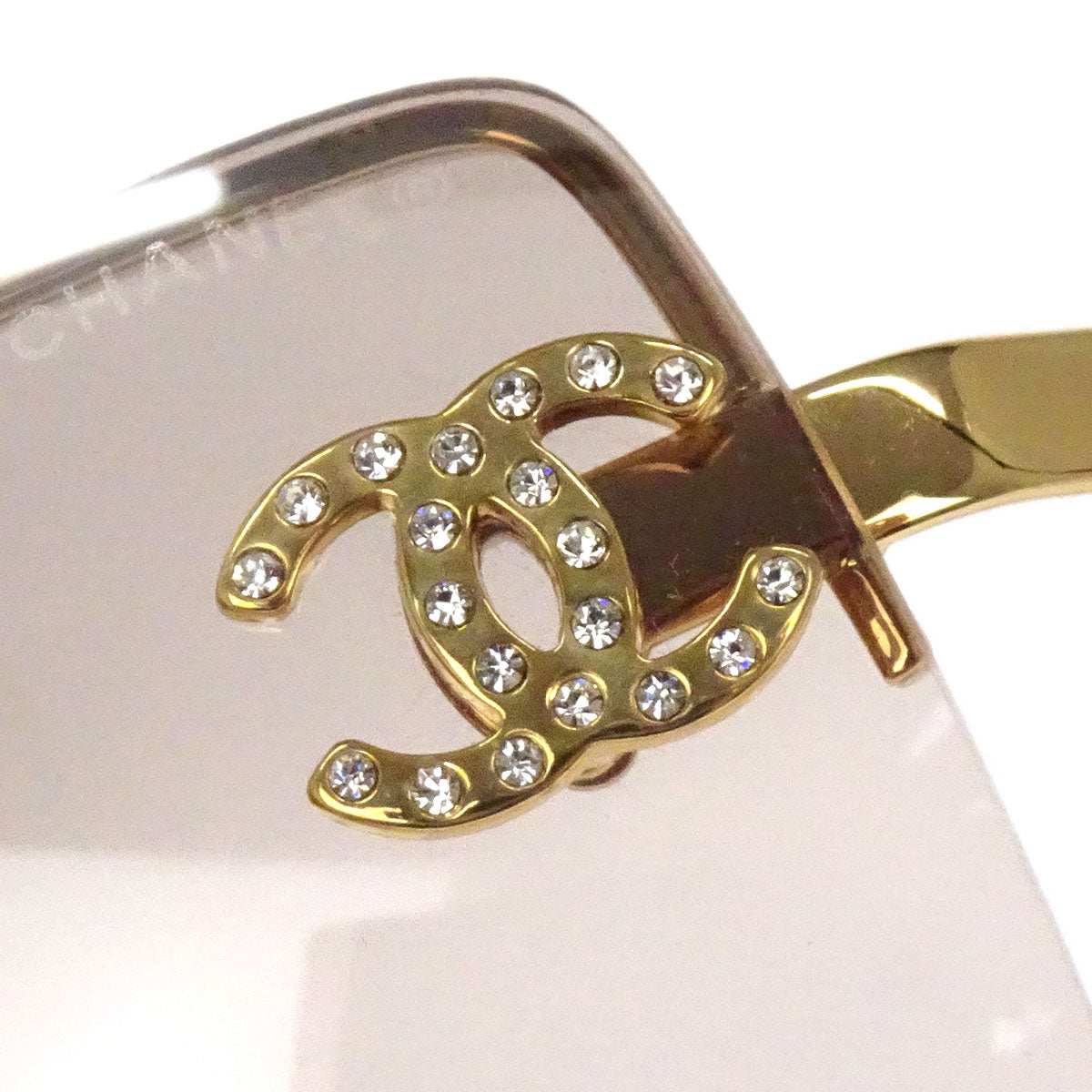 Chanel Sunglasses Eyewear Brown Rhinestone Small Good