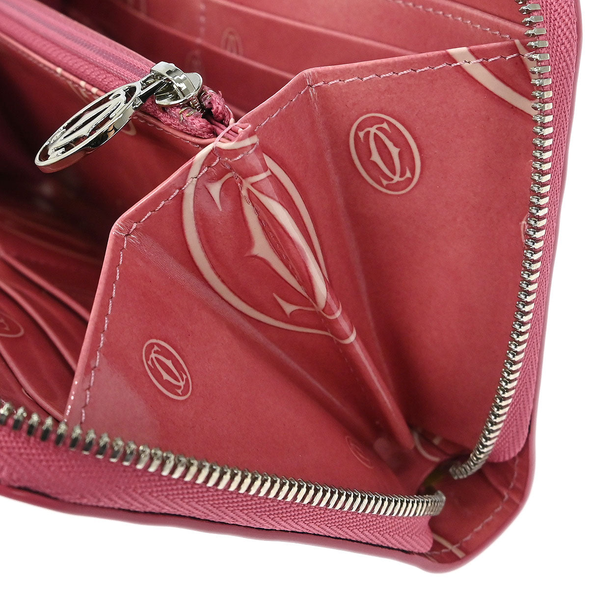 Cartier Pink Patent Leather Happy Birthday Wallet