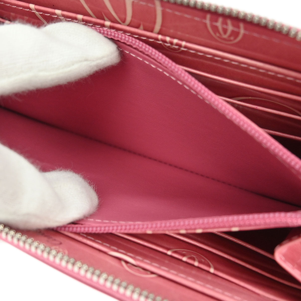 Cartier Pink Patent Leather Happy Birthday Wallet