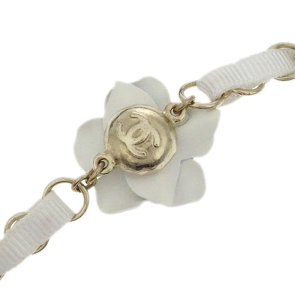 Chanel Headband Hair Accessories White Black Flower 09A