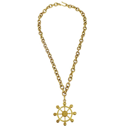 Chanel Rudder Chain Pendant Necklace Gold 94P