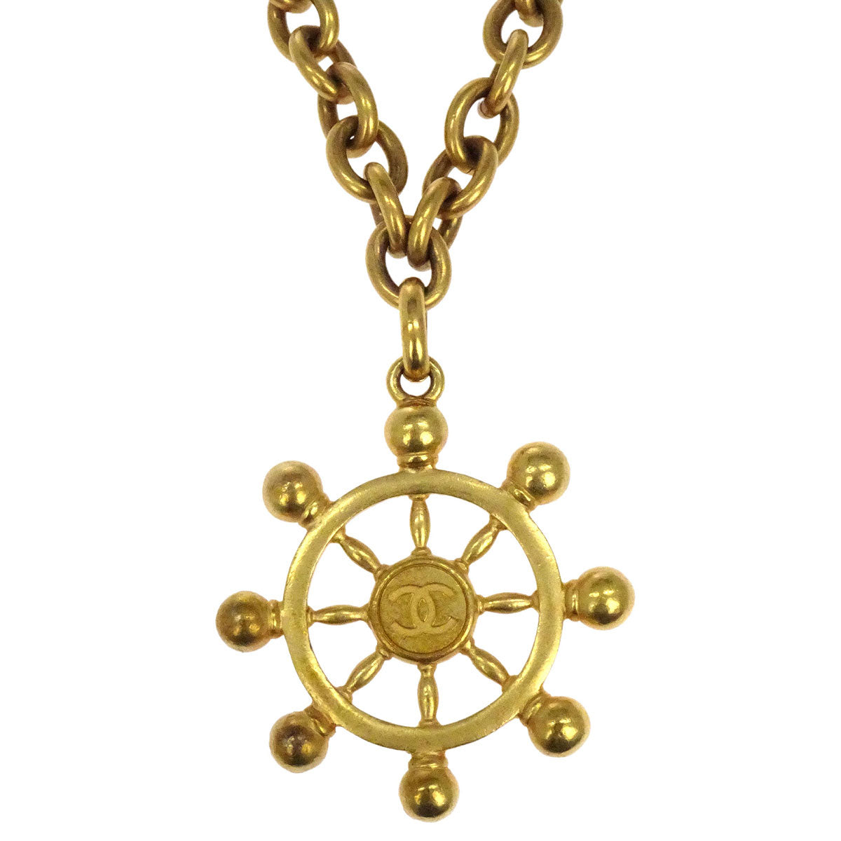 Chanel Rudder Chain Pendant Necklace Gold 94P