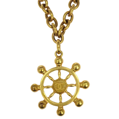 Chanel Rudder Chain Pendant Necklace Gold 94P