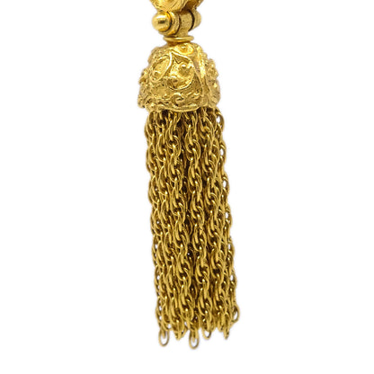 Chanel Fringe Dangle Earrings Clip-On Gold 94A