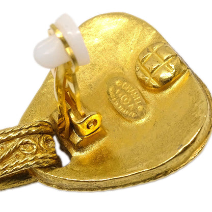 Chanel Fringe Dangle Earrings Clip-On Gold 94A