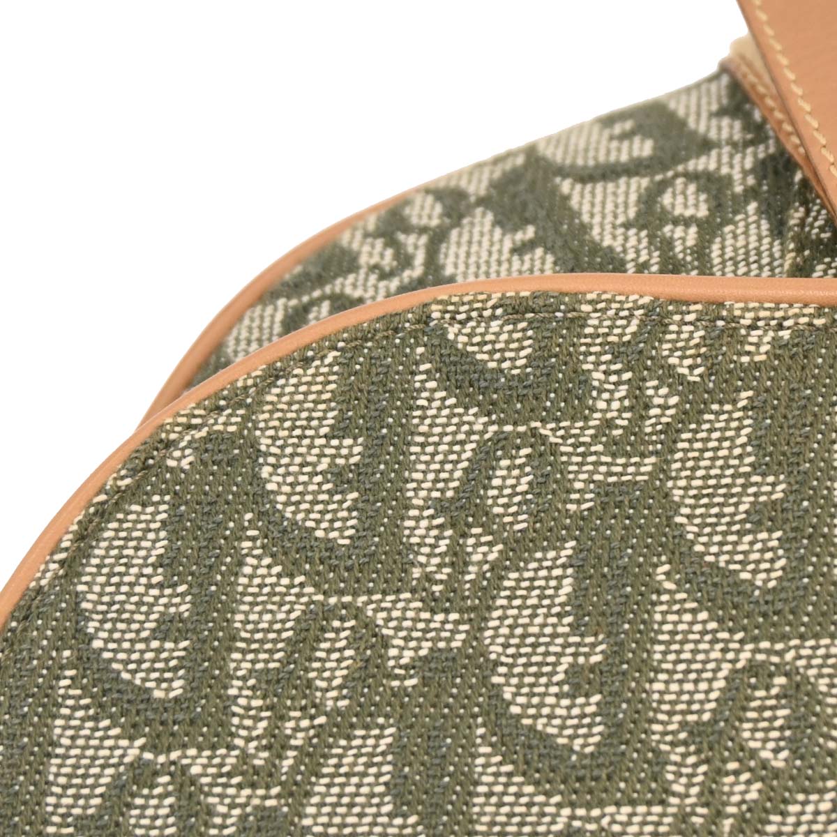 Christian Dior Green Canvas Trotter Saddle Handbag