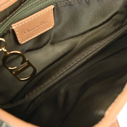 Christian Dior Green Canvas Trotter Saddle Handbag