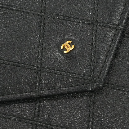 Chanel 1989-1991 Black Lambskin Bicolore Wallet Coin Purse