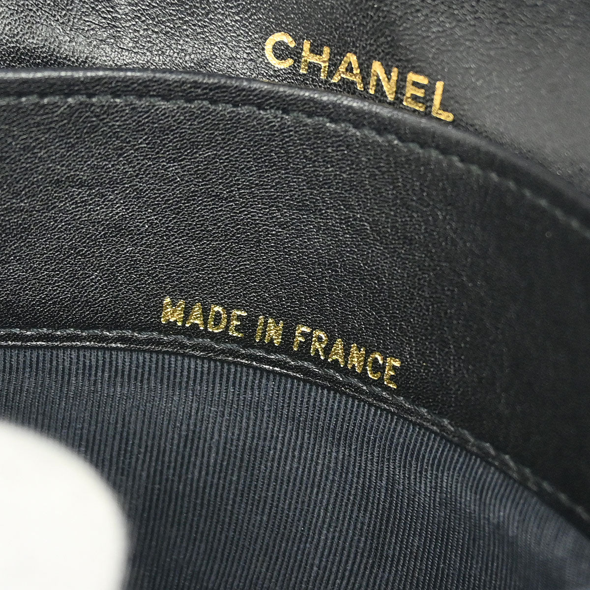 Chanel 1989-1991 Black Lambskin Bicolore Wallet Coin Purse