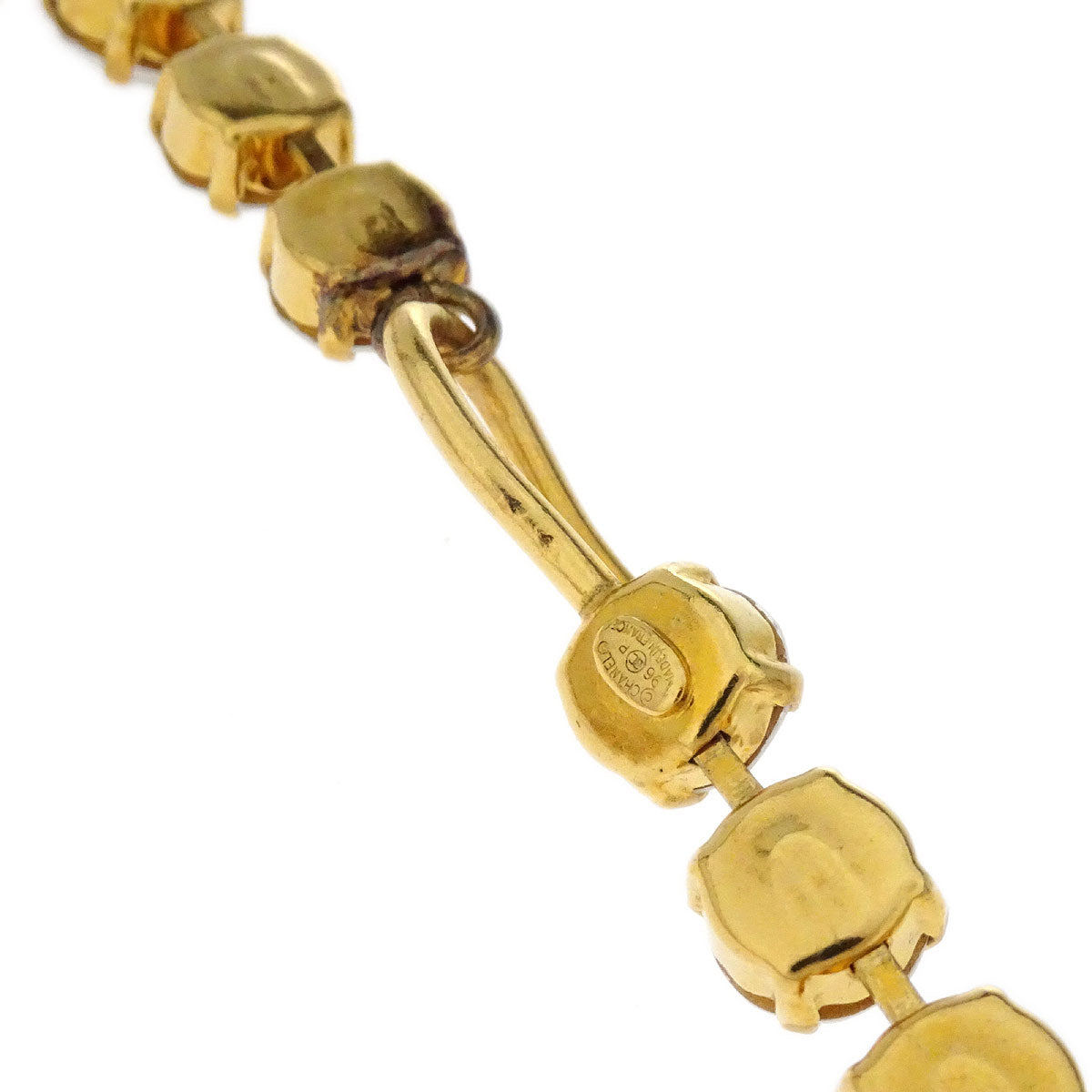 Chanel CC Chain Pendant Necklace Gold Rhinestone 96P