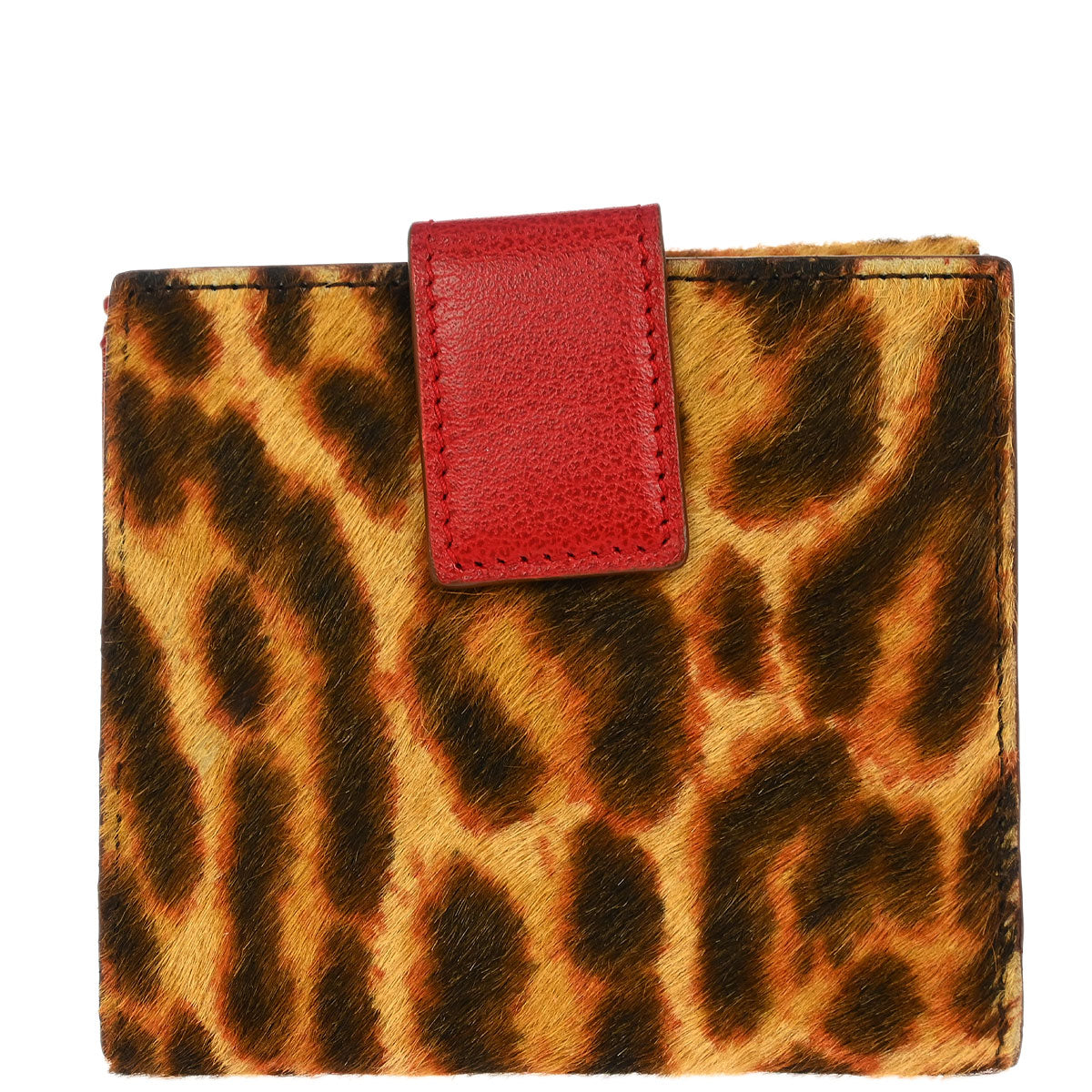 Christian Dior * Brown Pony Hair Leopard Print Wallet