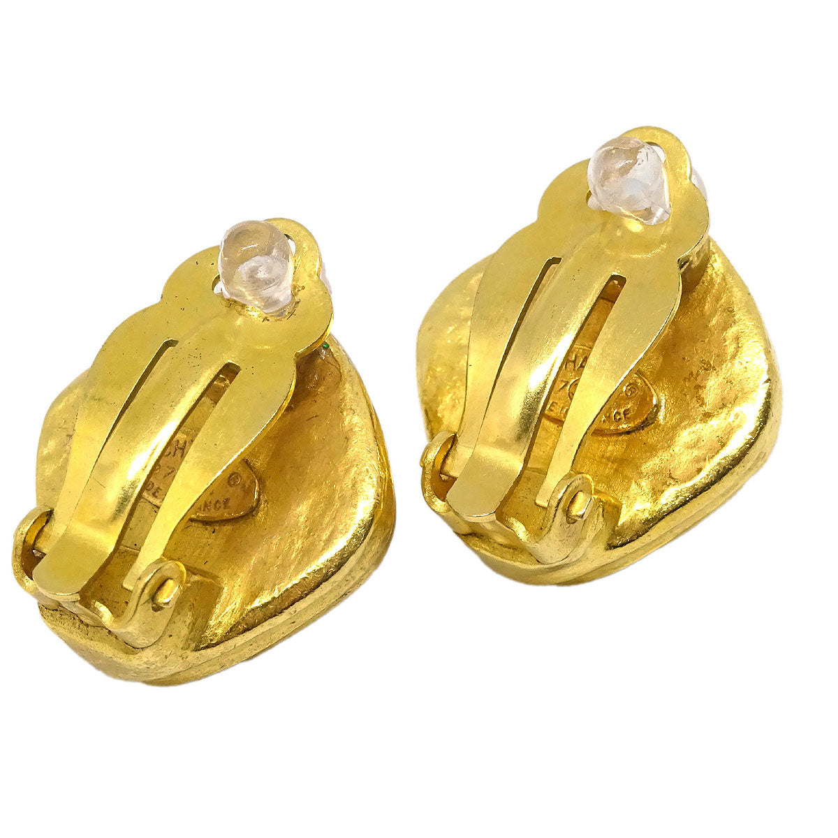 Chanel Rhombus Earrings Clip-On Gold 97A
