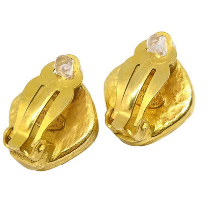 Chanel Rhombus Earrings Clip-On Gold 97A