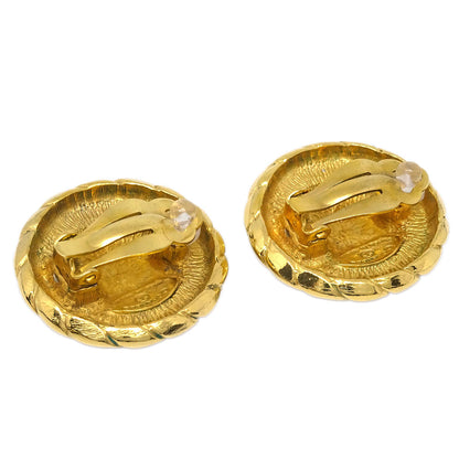 Chanel Button Earrings Clip-On Gold 2399