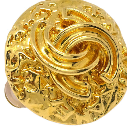 Chanel Button Earrings Clip-On Gold 95A