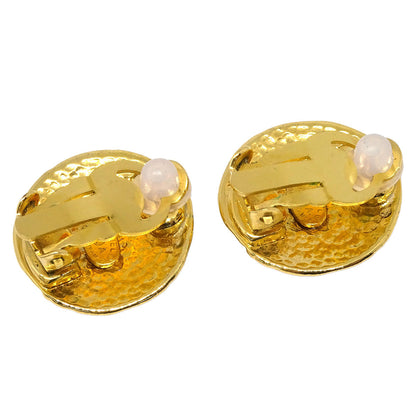 Chanel Button Earrings Clip-On Gold 95A