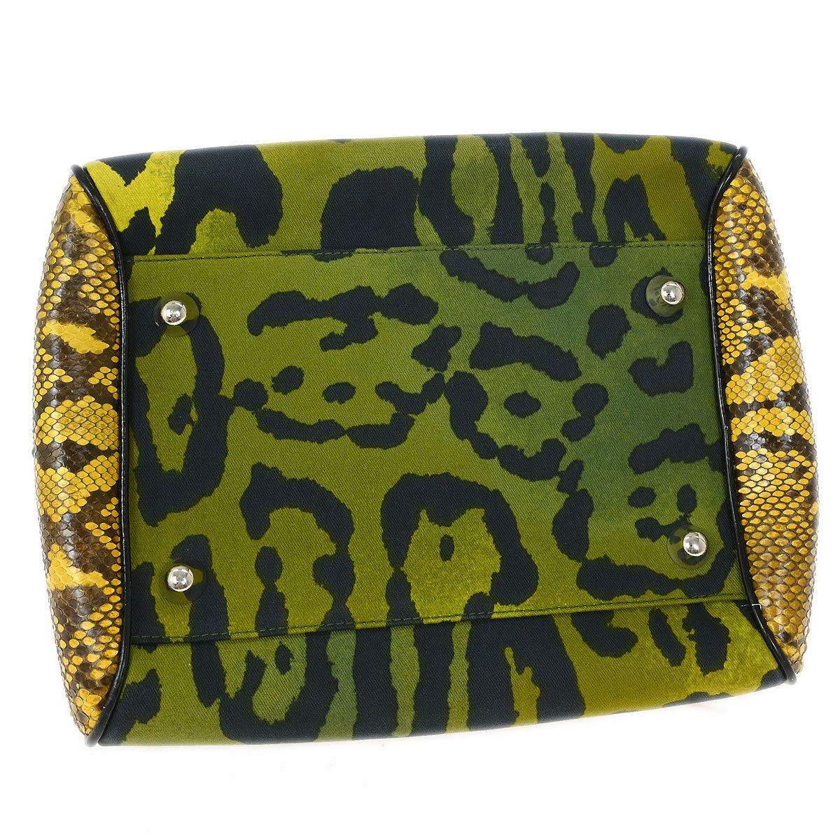 Christian Dior * Yellow Python Gambler Dice Bowler Bag