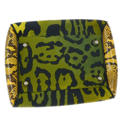 Christian Dior * Yellow Python Gambler Dice Bowler Bag