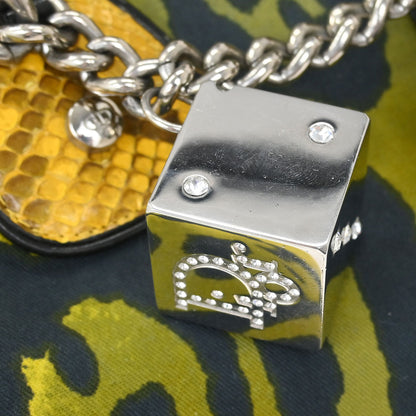 Christian Dior * Yellow Python Gambler Dice Bowler Bag
