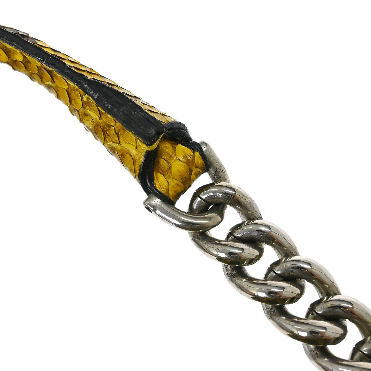 Christian Dior * Yellow Python Gambler Dice Bowler Bag