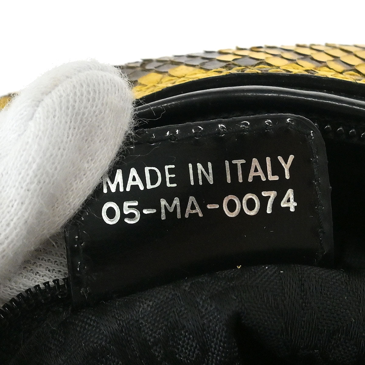 Christian Dior * Yellow Python Gambler Dice Bowler Bag