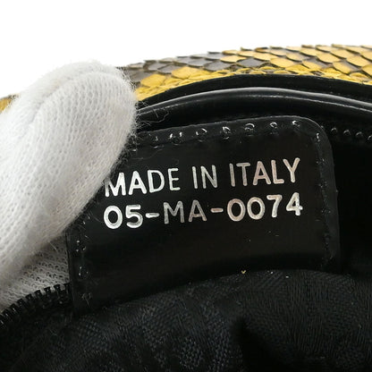 Christian Dior * Yellow Python Gambler Dice Bowler Bag