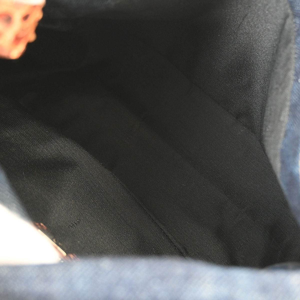 Fendi * Navy Brown Denim Python Mamma Baguette Handbag