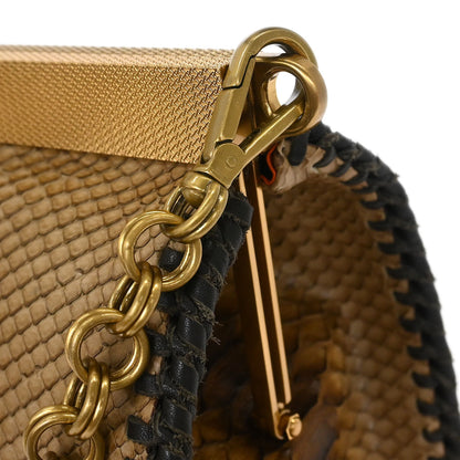 Prada * Brown Python Clutch Shoulder Bag