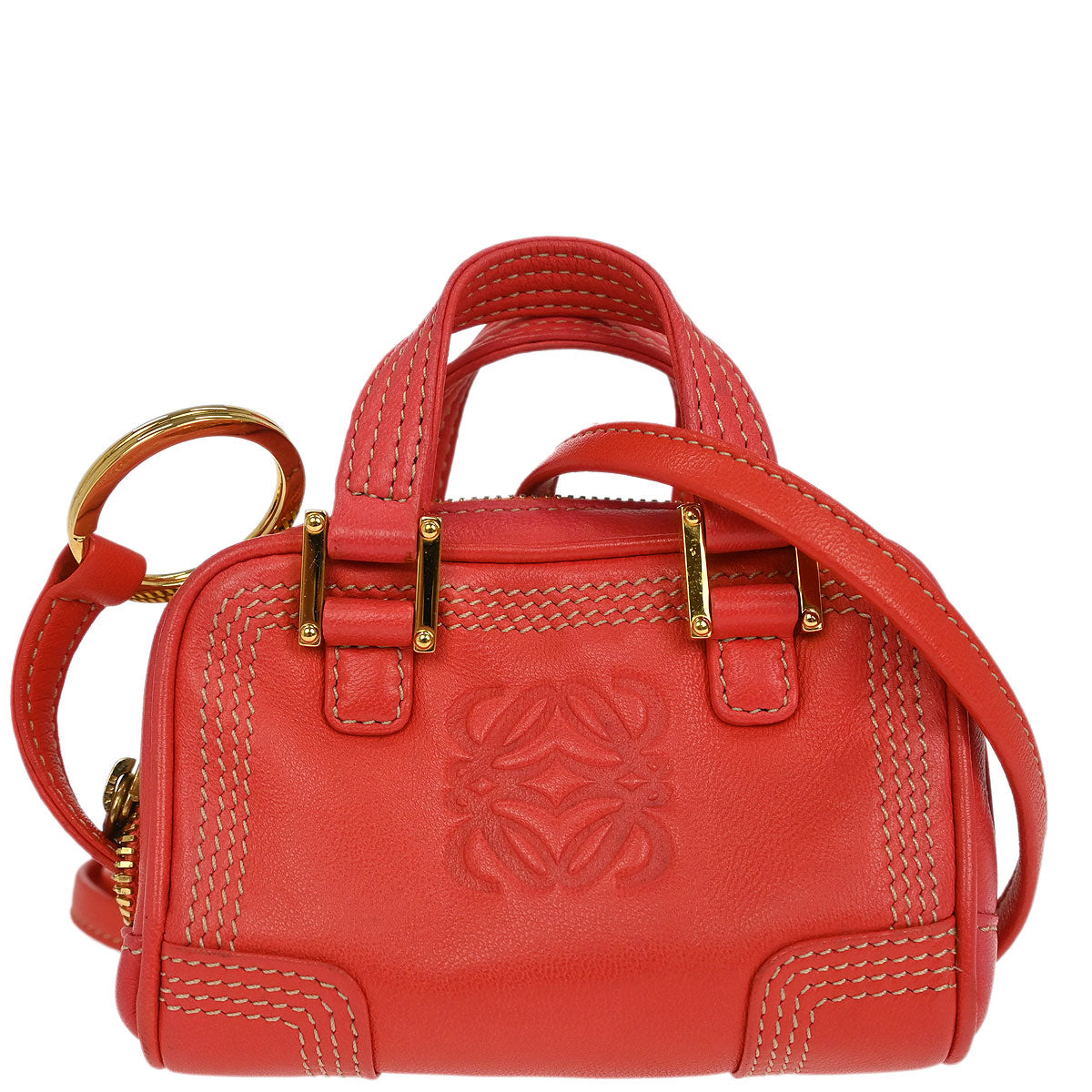 Loewe * Pink Leather Mini Amazona Contenedor Pouch Bag