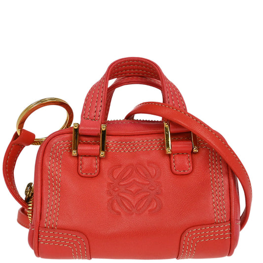 Loewe * Pink Leather Mini Amazona Contenedor Pouch Bag