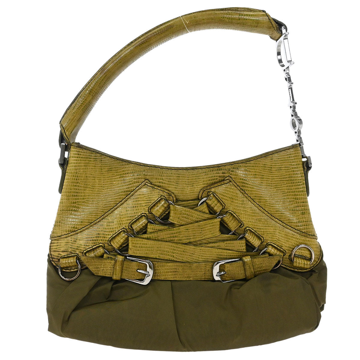 Christian Dior * Green Lizard Corset Ballet Bag Handbag