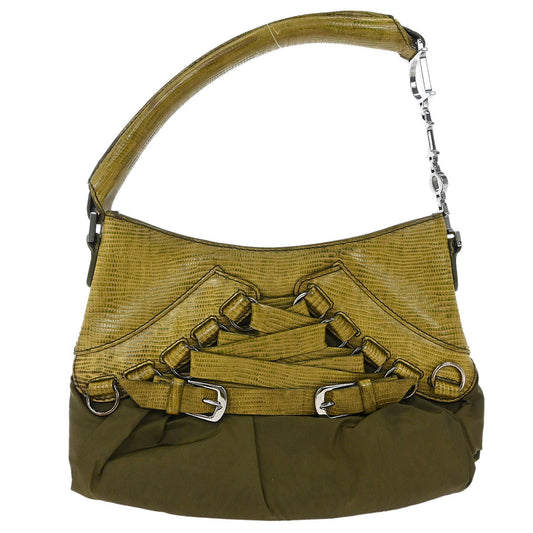 Christian Dior * Green Lizard Corset Ballet Bag Handbag