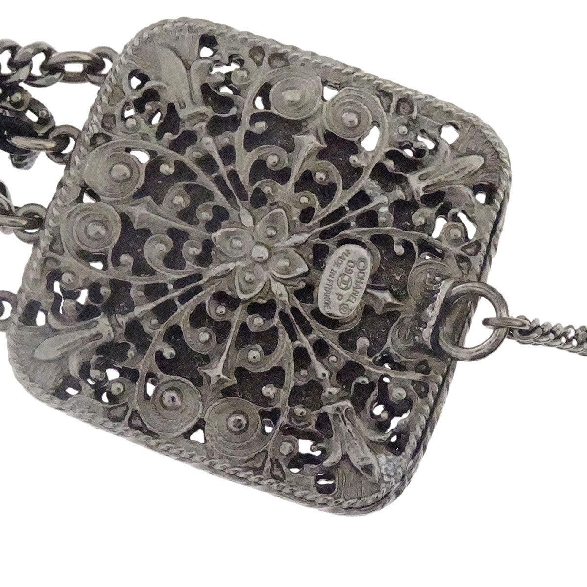 Chanel Chain Belt Silver Gripoix 09P Small Good