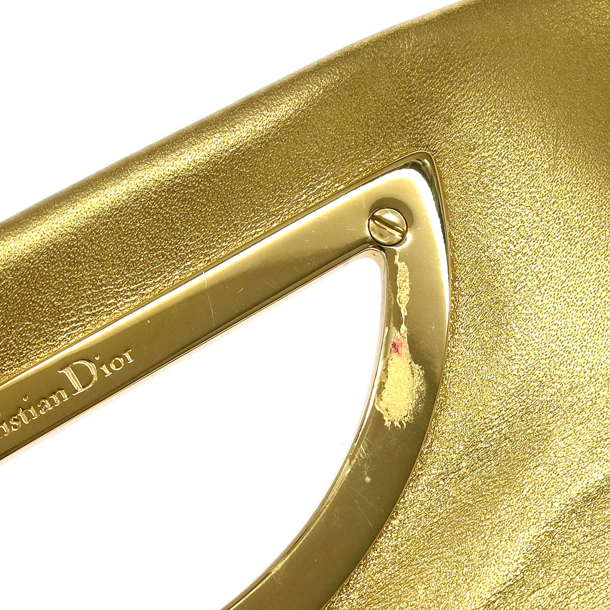 Christian Dior * Gold Ostrich Malice Handbag