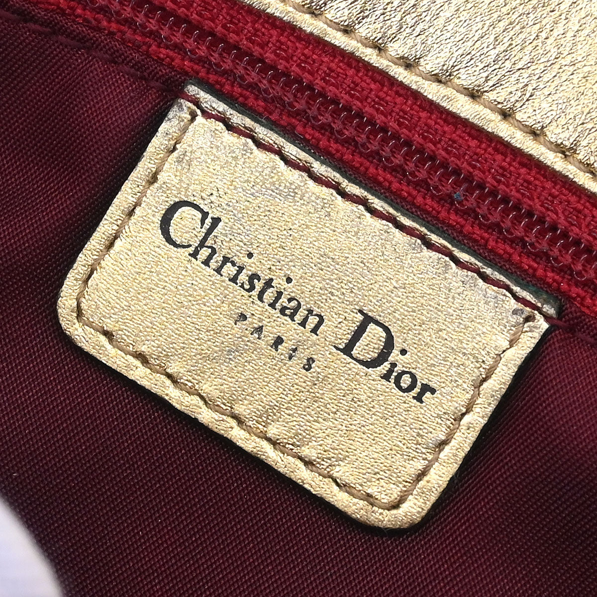 Christian Dior * Gold Ostrich Malice Handbag