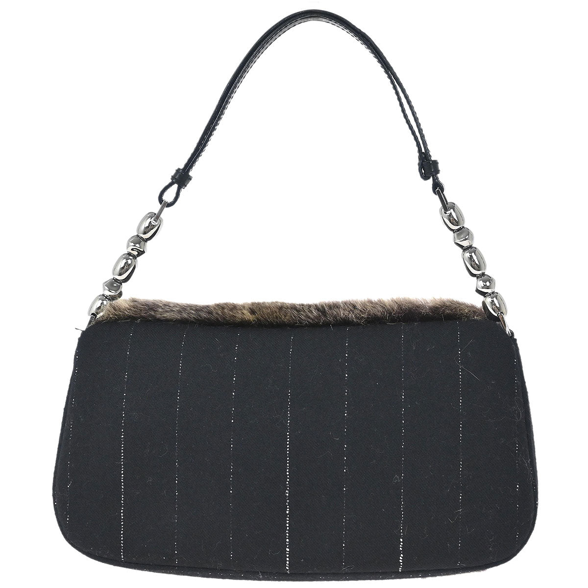 Christian Dior * Brown Rabbit Fur Malice Handbag