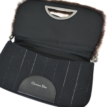 Christian Dior * Brown Rabbit Fur Malice Handbag
