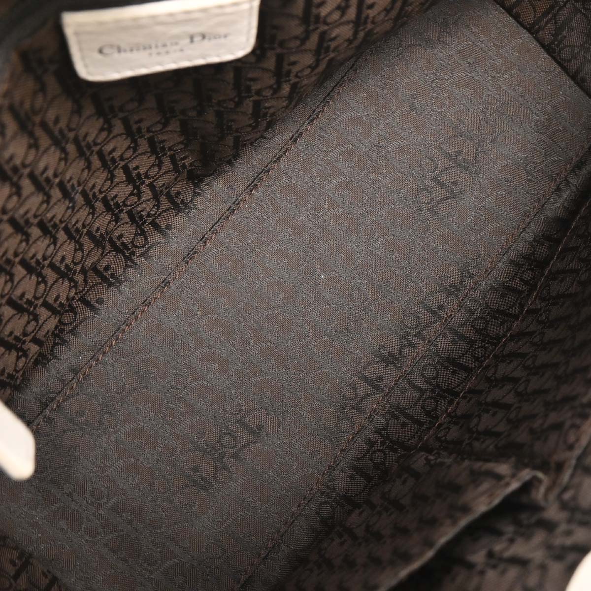 Christian Dior White Floral Embroidered Tote Bag