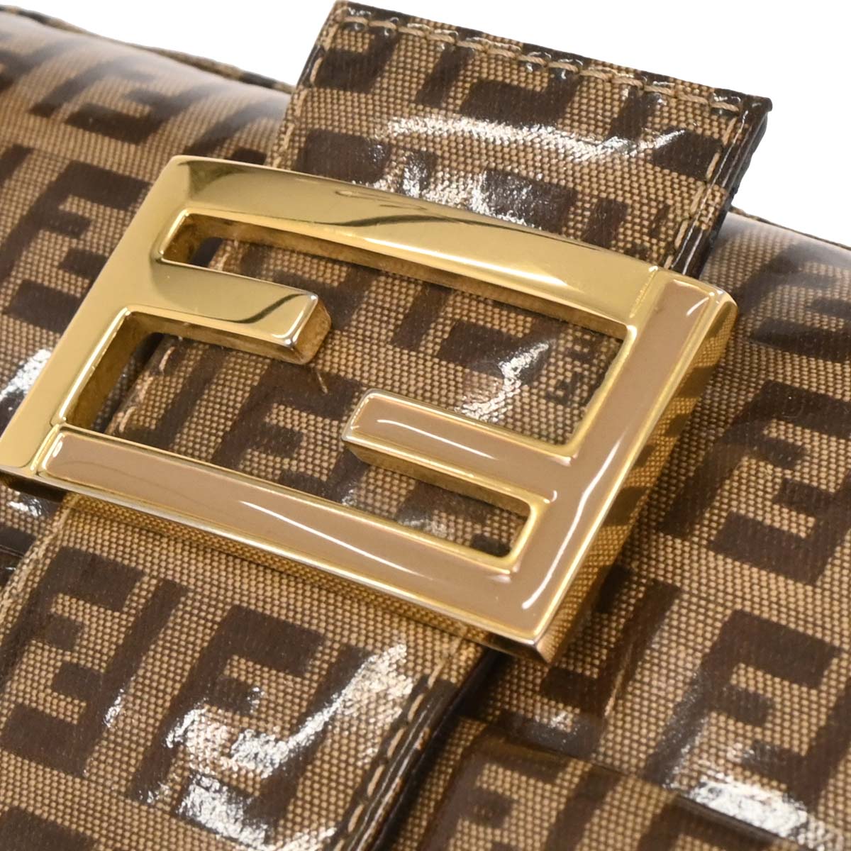 Fendi Brown Zucchino Baguette Handbag