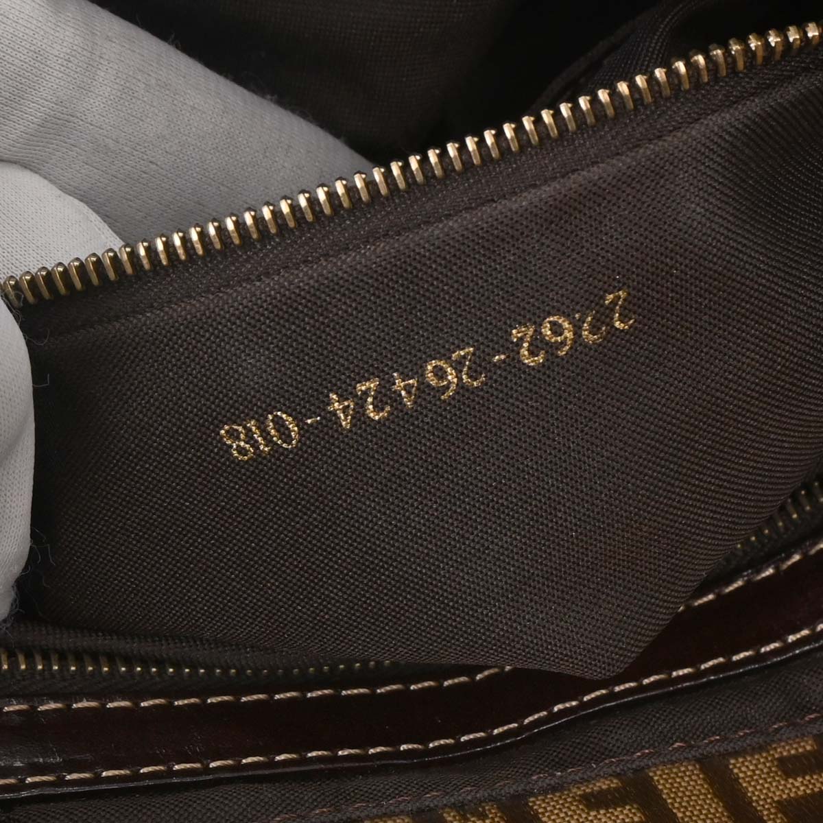 Fendi Brown Zucchino Baguette Handbag