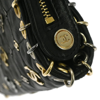 Chanel 2006-2008 Black Lambskin Choco Bar Shoulder Bag