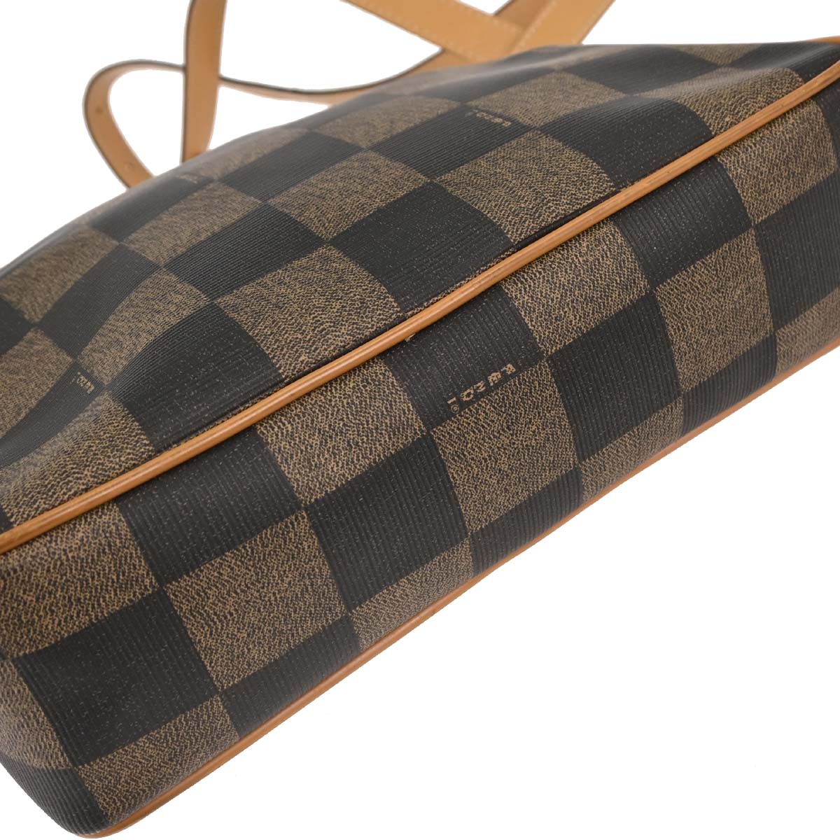 Fendi Brown Black Pequin Check Shoulder Bag