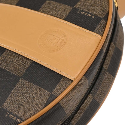 Fendi Brown Black Pequin Check Shoulder Bag