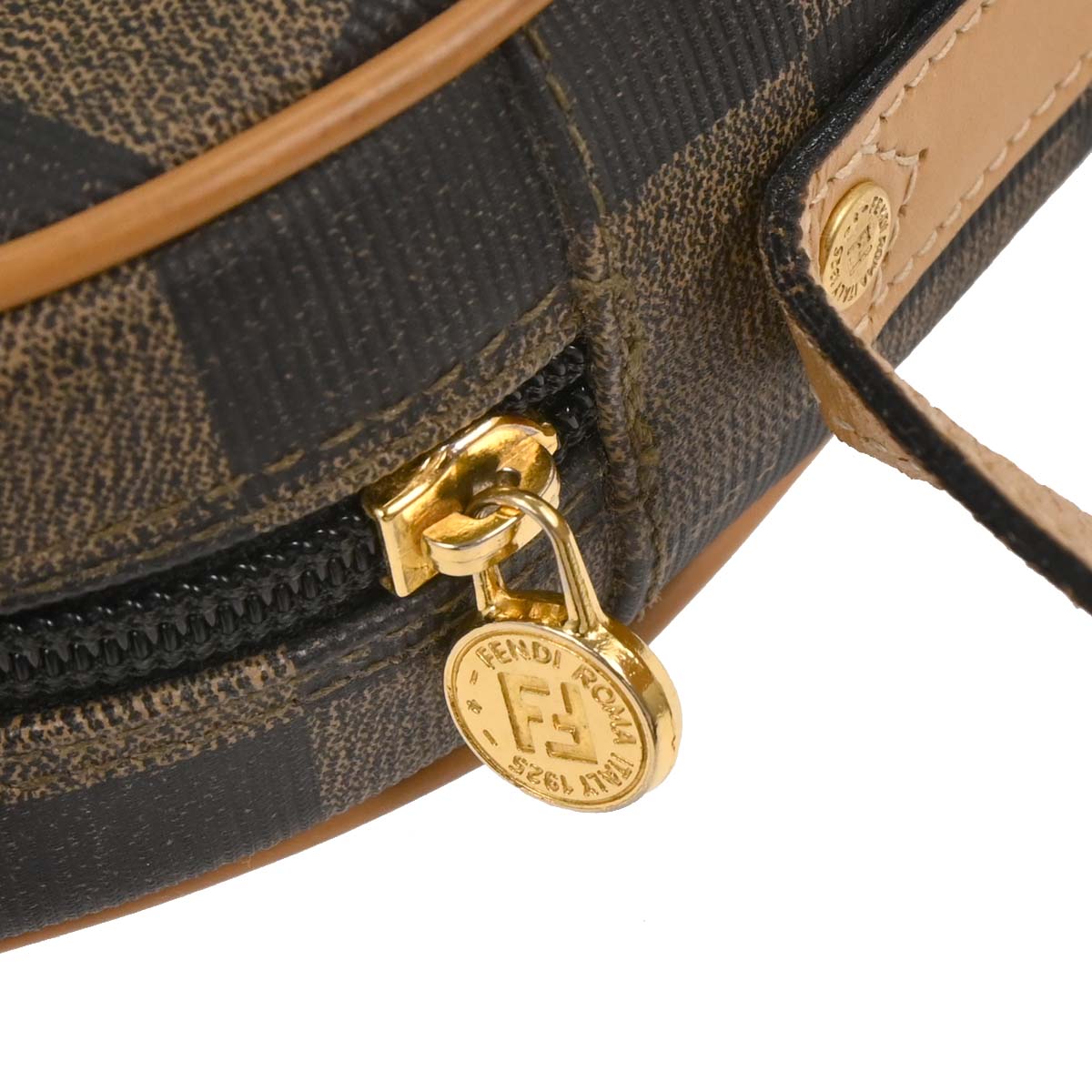 Fendi Brown Black Pequin Check Shoulder Bag