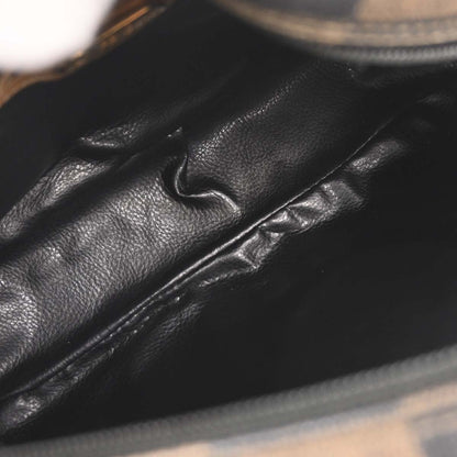 Fendi Brown Black Pequin Check Shoulder Bag