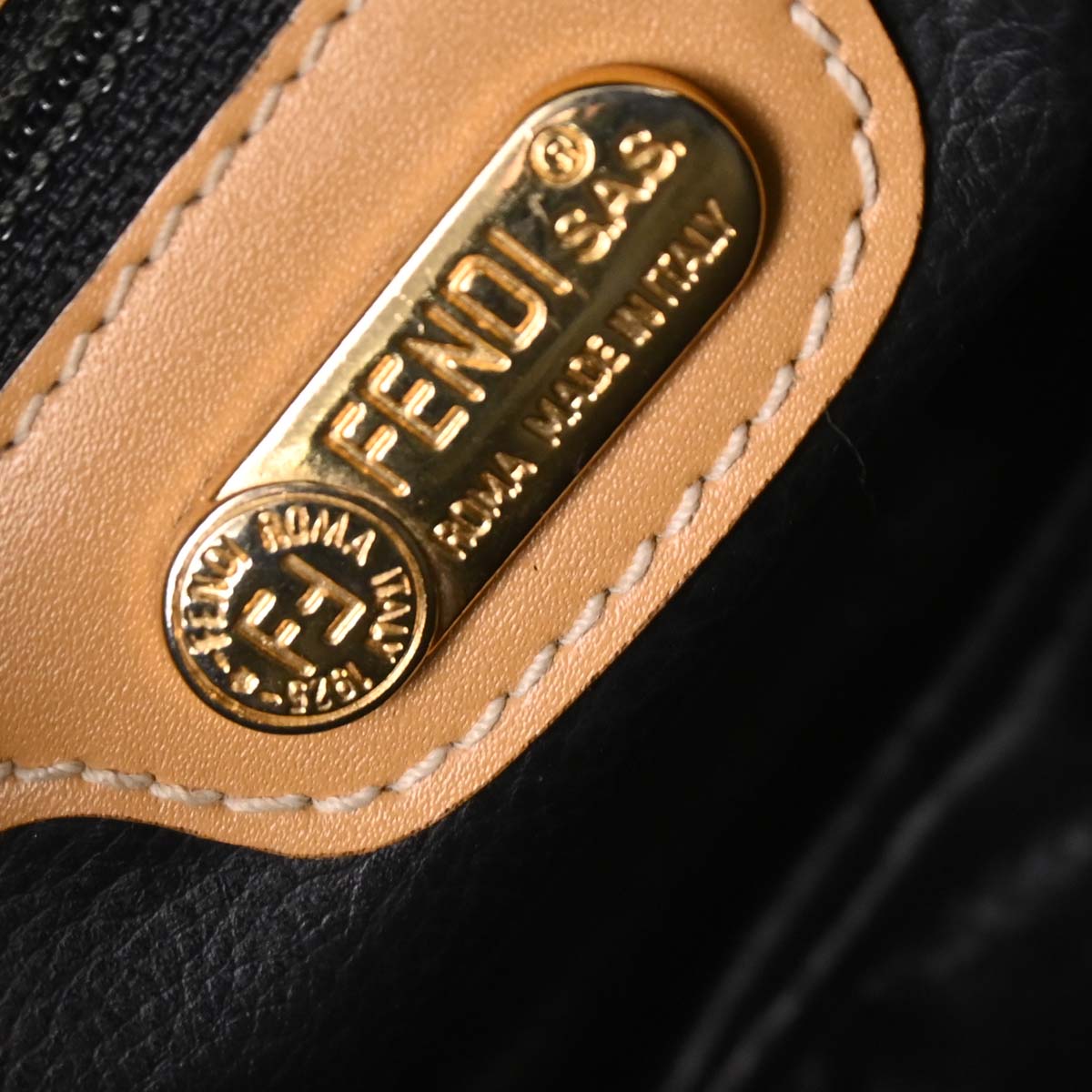 Fendi Brown Black Pequin Check Shoulder Bag