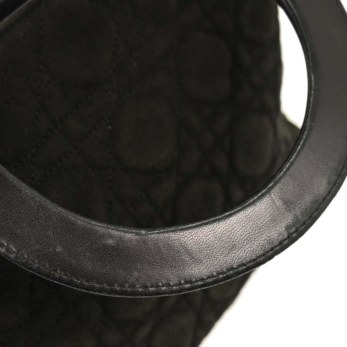 Christian Dior Black Suede Medium Lady Dior Cannage 2way Shoulder Handbag