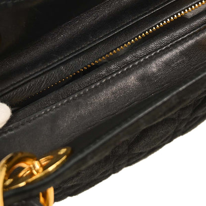 Christian Dior Black Suede Medium Lady Dior Cannage 2way Shoulder Handbag