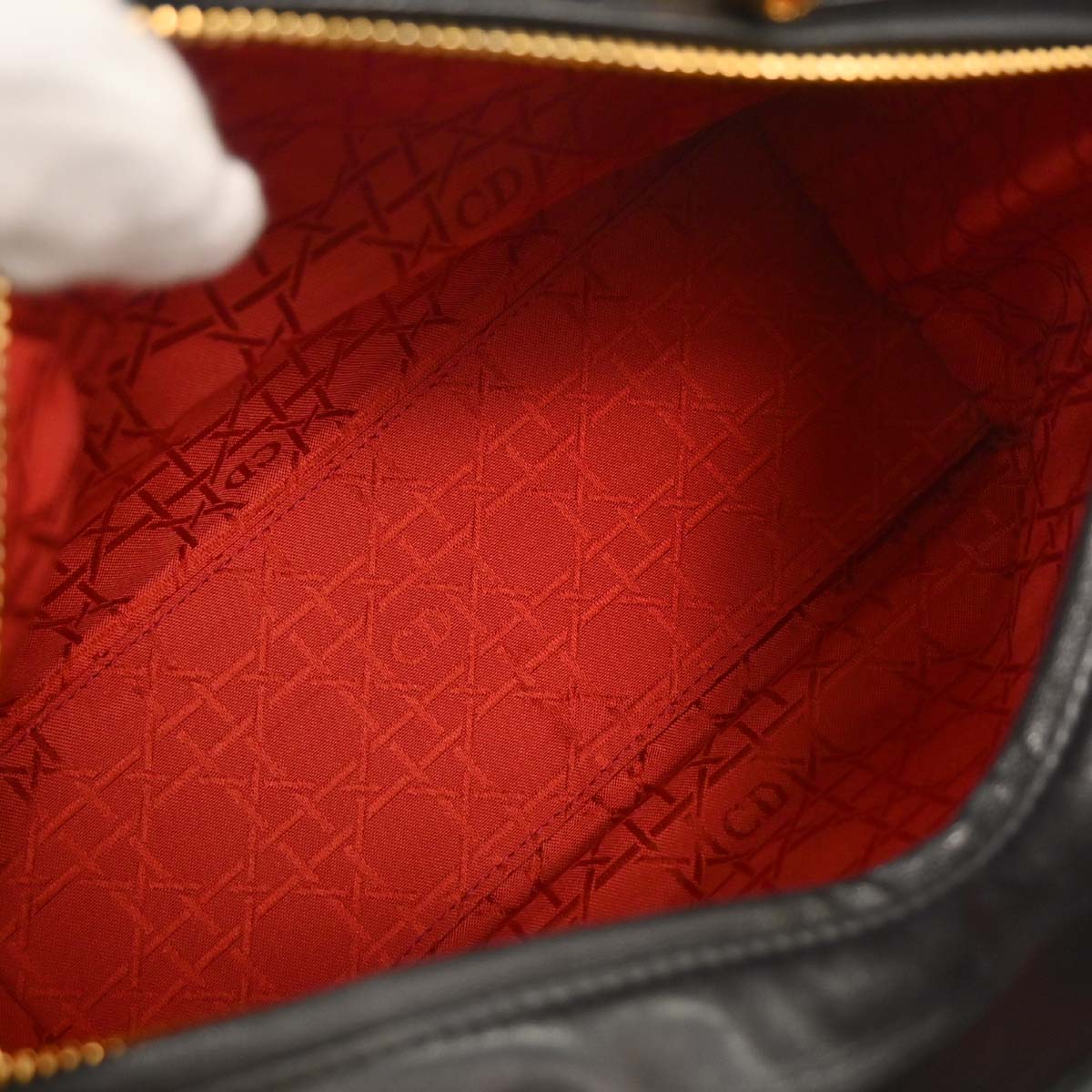 Christian Dior Black Suede Medium Lady Dior Cannage 2way Shoulder Handbag