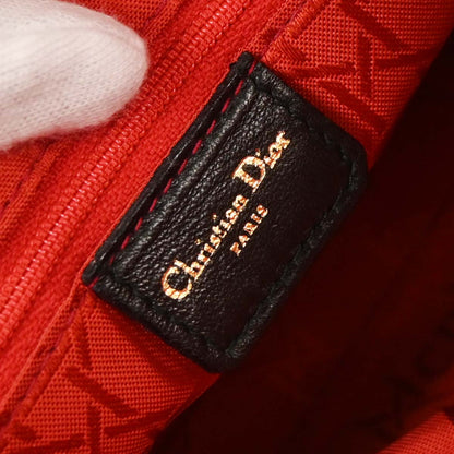 Christian Dior Black Suede Medium Lady Dior Cannage 2way Shoulder Handbag